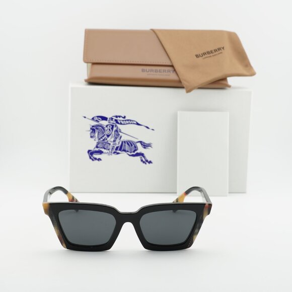 Burberry BE4392U 405587 Square Sunglasses - Black/Grey main image 8